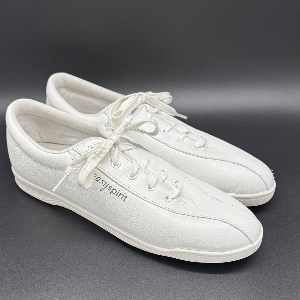 Easy Spirit Women's White Lace-Up Casual Sneakers Sz 12 Narrow